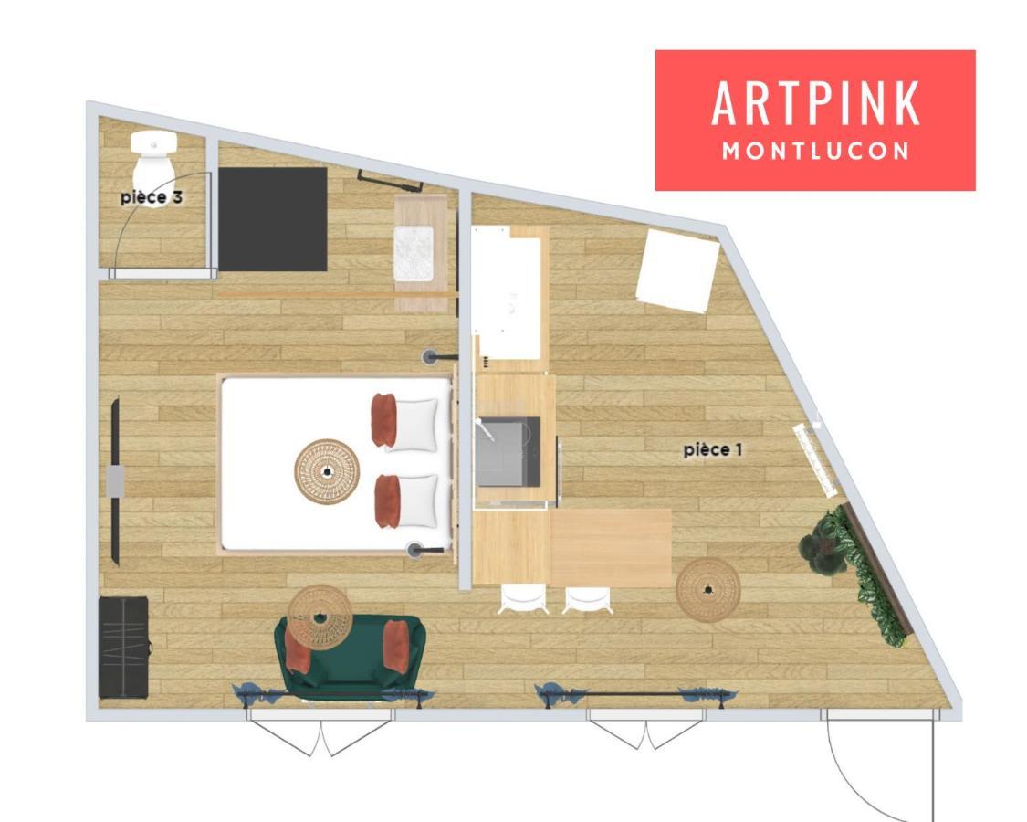 Artpink - Ideal Pros - Proche Commerces - Agathor Montluçon Exteriér fotografie
